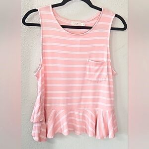 Harper Sleeveless Striped Peplum Top Size Small